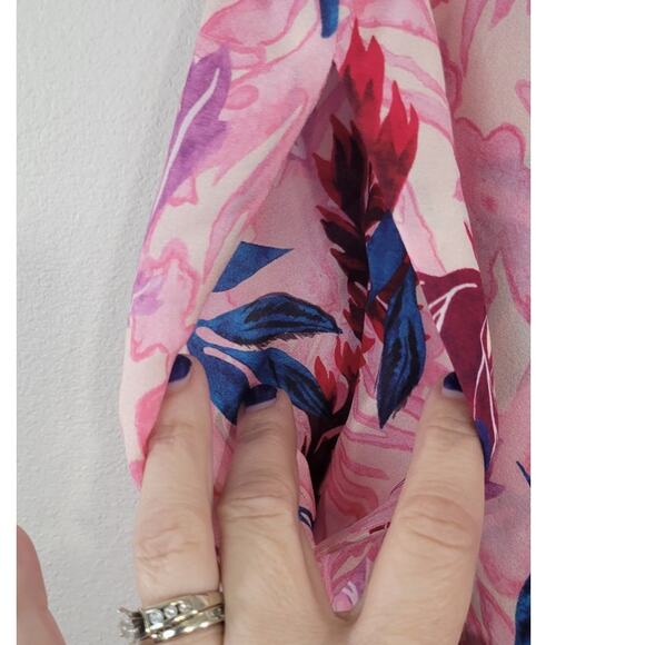 DYVNA Pants Womens X-Small Wide Legged Floral Cottagecore Whimsical Silk Blend - Picture 7 of 10